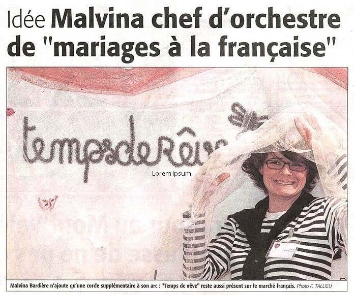 Malvina Chef d’orchestre des mariages à la française